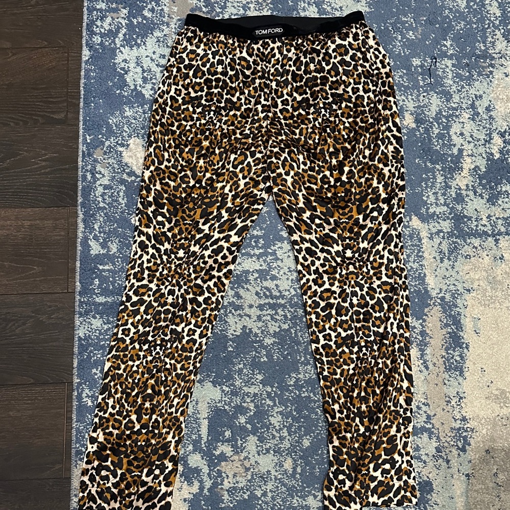 Tom Ford Animal Print Trousers in Brown and Black